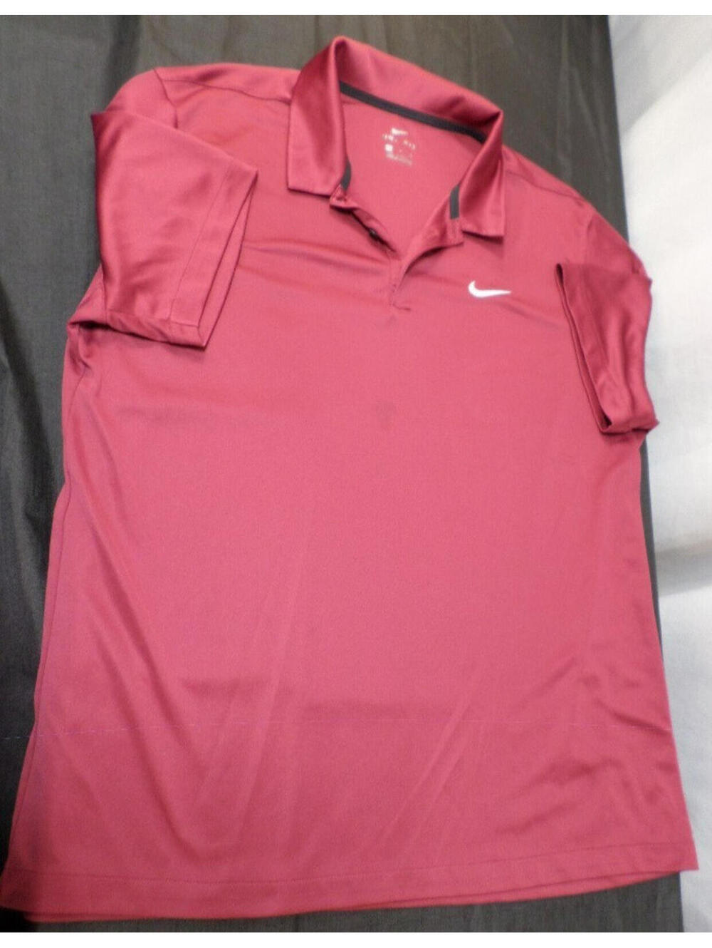 NIKE DRI-FIT SHORT SLEEVE PULLOVER POLO BURGUNDY GOLF SHIRT SIZE XL